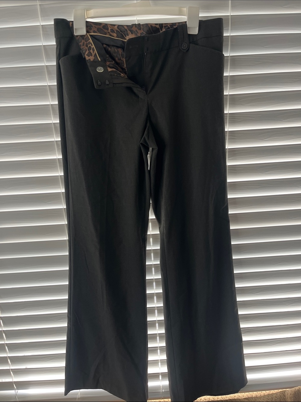Vintage cheetah print interior grey trousers